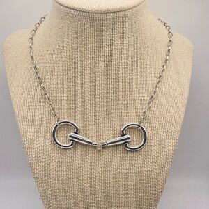 Silver Horsebit equestrian Necklace